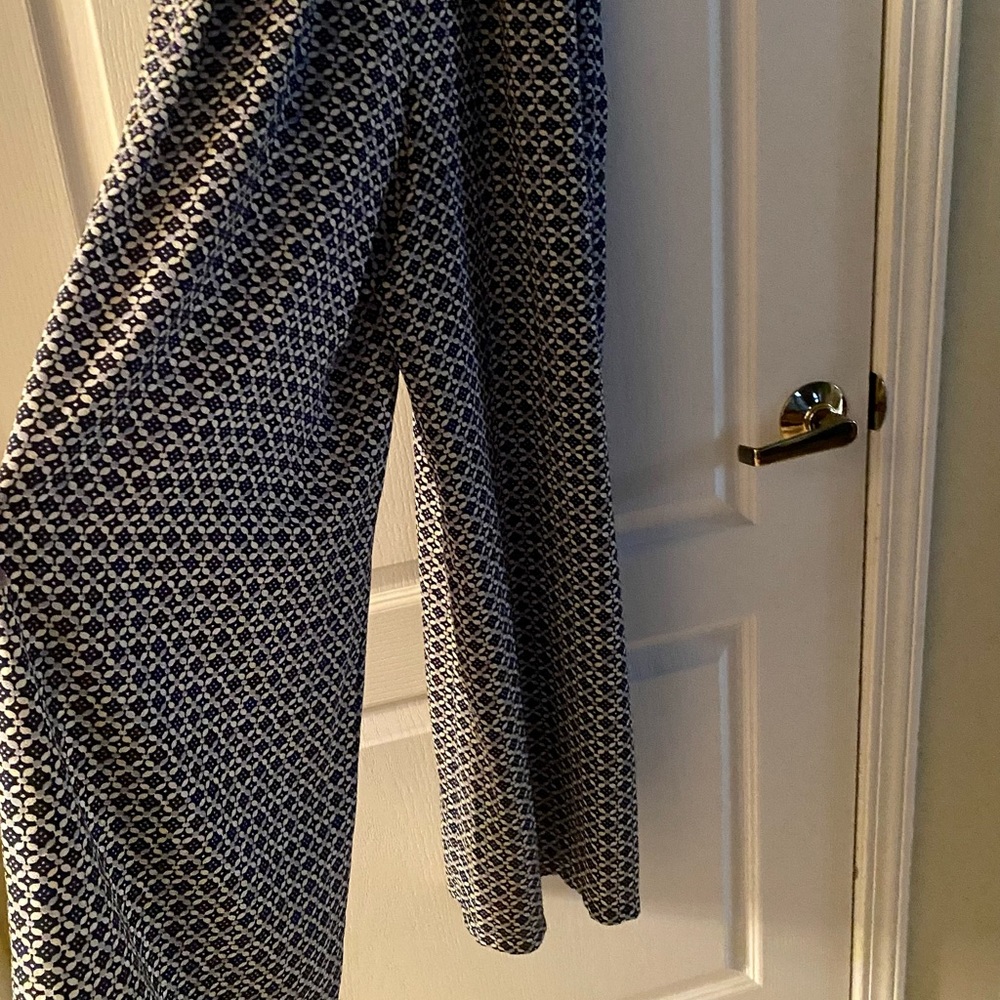 Max Studio Smocked jumpsuit Dress Navy and White - Picture 9 of 10